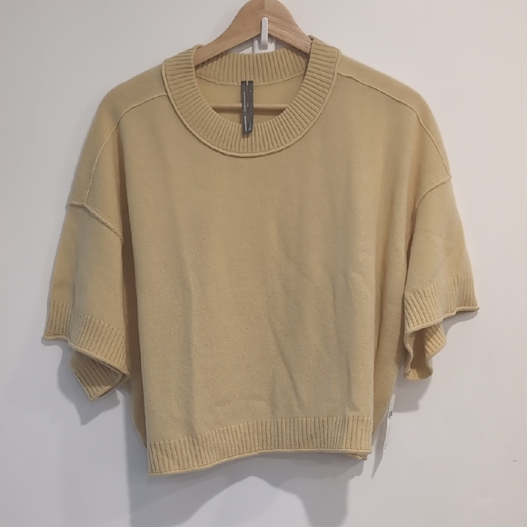 New The Goldie Crew-Neck Cashmere Sweater Size Medium Butter Yellow Oversized - Picture 4 of 8